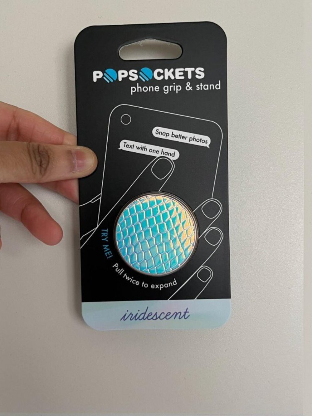 PopSocket Iridescent Chrome Snakeskin Holographic Y2K Phone Grip mermaid